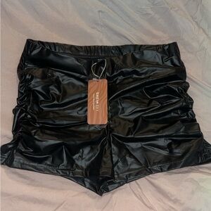 Leather-shorts shein sexy & pink romper w/ pull over both are brand new. Large